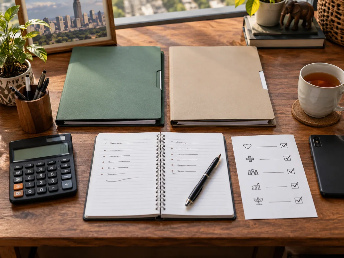 A professional preparing questions about a work offer
